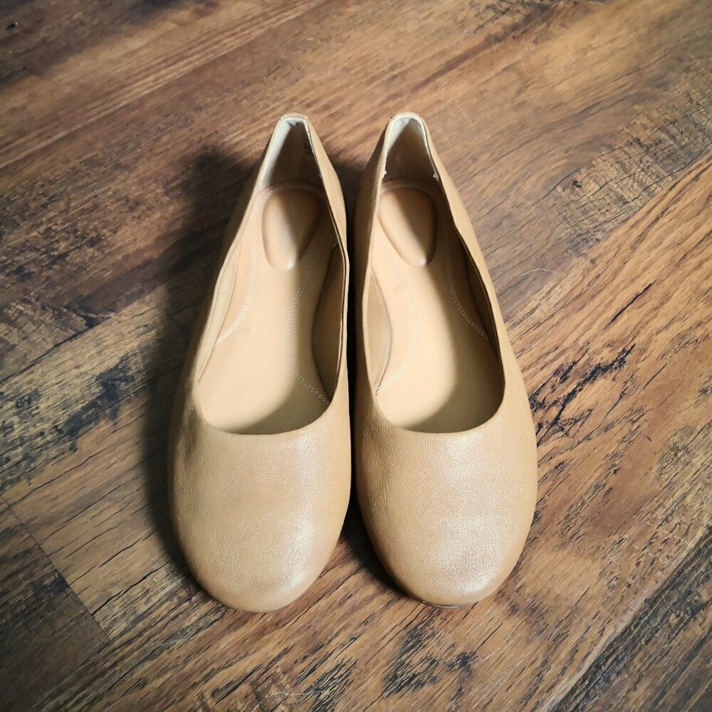 Hush Puppies Kendal PF Ballet Flat Tan Full Grain Leather Size 9